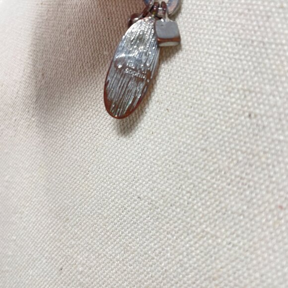 Lia Sophia Medley‎ Pendant Necklace Orange Pink Gems Silver-Tone Chain - Picture 8 of 9